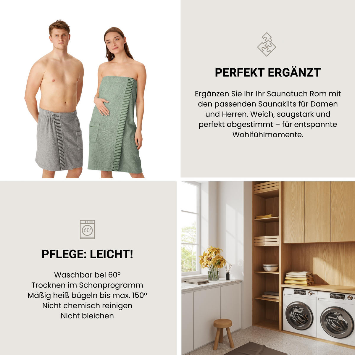 SAUNATUCH Rom - 75 x 200 cm - Hellgrün - Hellgrün, Textil (75/200cm) - SCHIESSER
