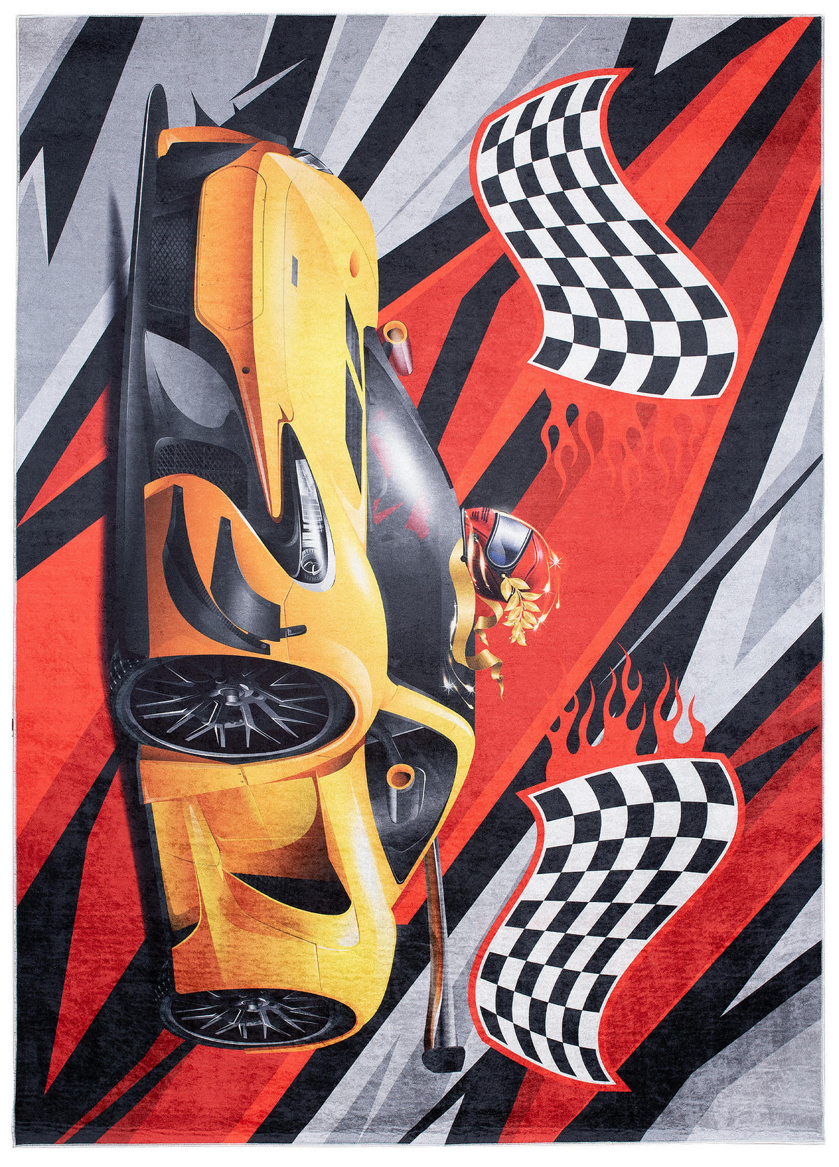 TEPPICH EMMA Rot Grau Gelb 120/170 cm - Gelb/Rot, Kunststoff (120/170cm) - Tapiso