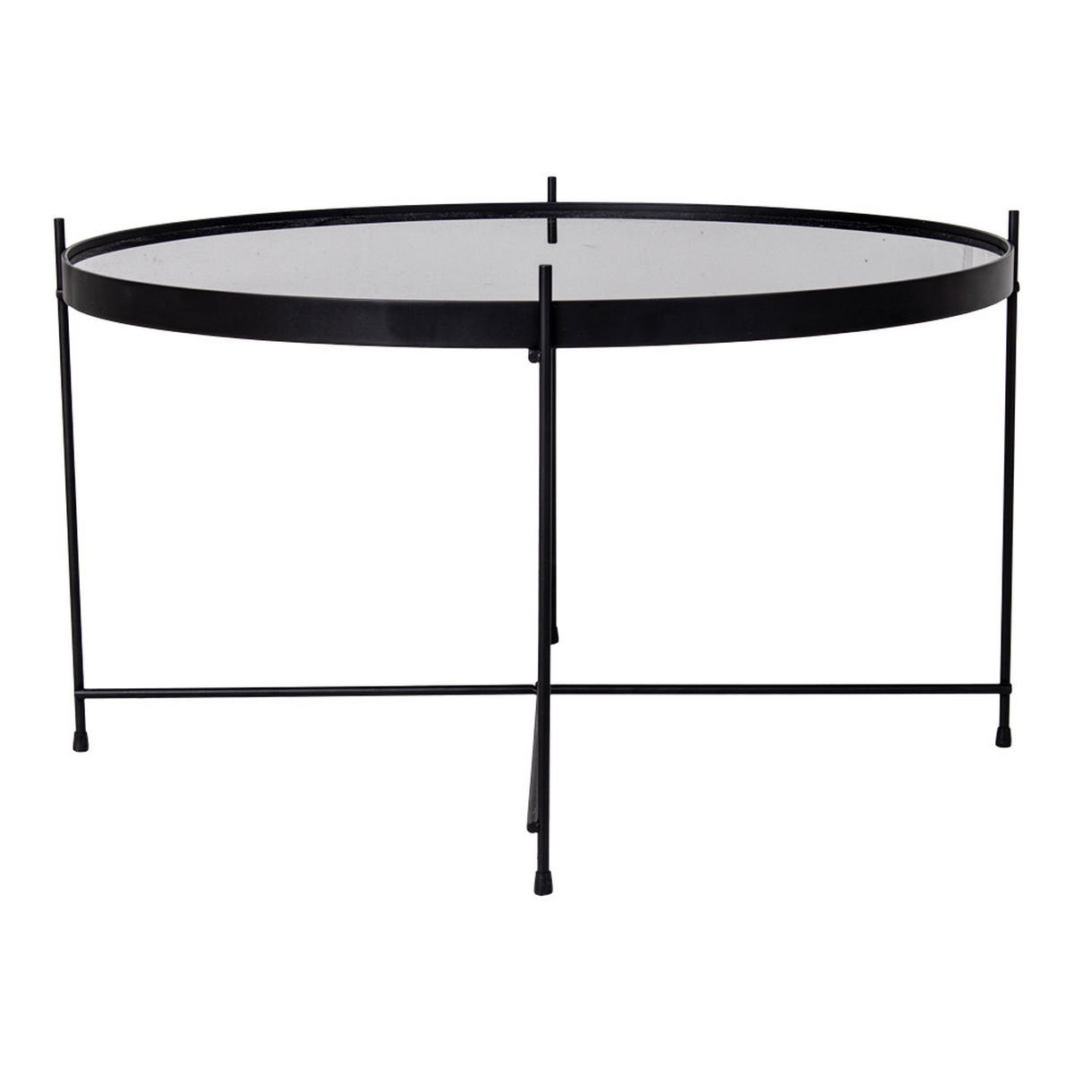 COUCHTISCH 70x40 cm schwarz Stahl, Glas - Schwarz, Holzwerkstoff (70/70/40cm) - ebuy24