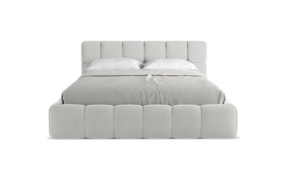 POLSTERBETT mit Bettkasten und Lattenrost 180x228 Grau - Silberfarben/Schwarz, Kunststoff/Textil (160/200cm) - Makamii