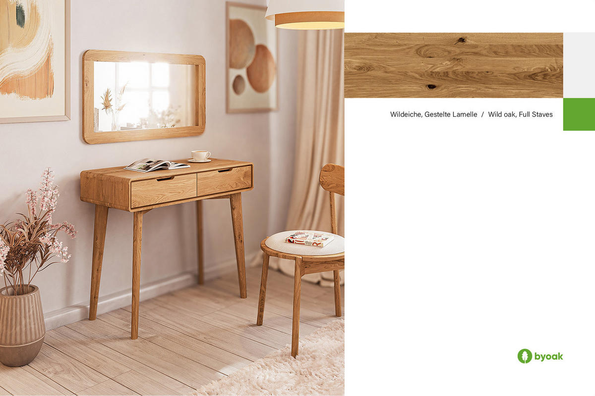SPIEGEL GREG Wildeiche - Wildeiche, Holz (90/60/2cm) - byoak