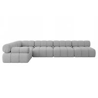 ECKSOFA modulares Sofa Mende-L3 - 380x190x70 cm Hellgrau Bouclé - Hellgrau, Holzwerkstoff/Textil (380/190cm) - ALTDECOR