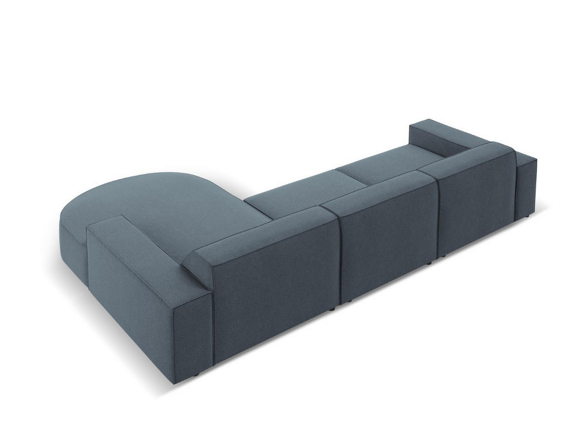 ECKSOFA rechts Jodie aus strukturiertem Stoff blau 4 Sitzplätze - Blau, Textil (166/284cm) - Micadoni