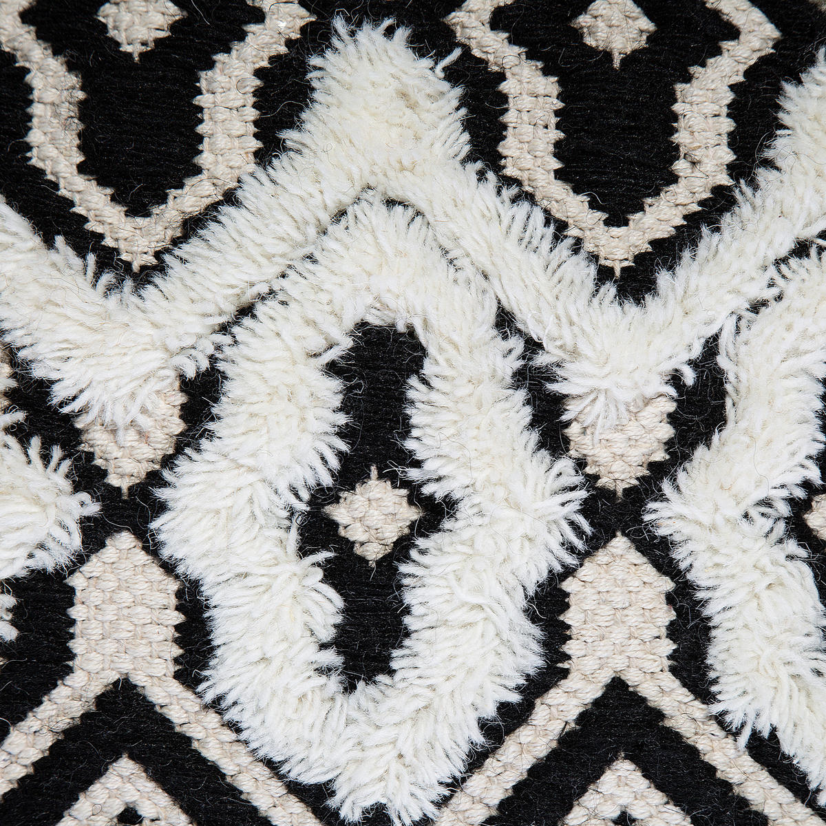 POUF Orai 45/45/45 cm - Schwarz, Naturmaterialien/Textil (45/45/45cm) - Beliani