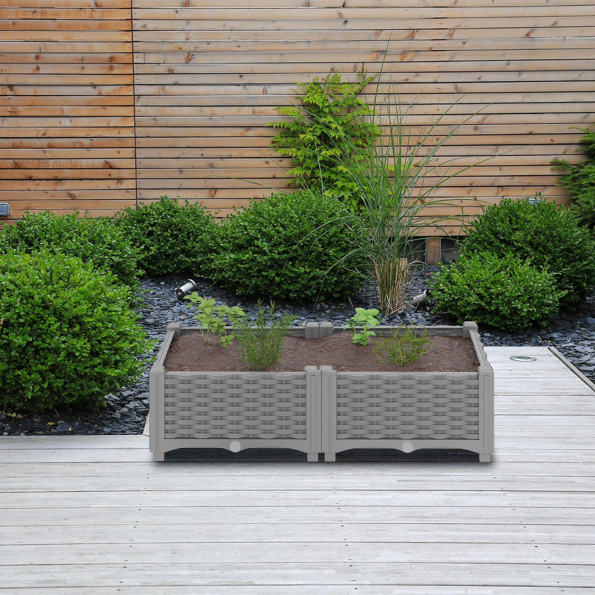 PFLANZKÜBEL - Grau, Kunststoff (40/38/40cm) - Relaxdays