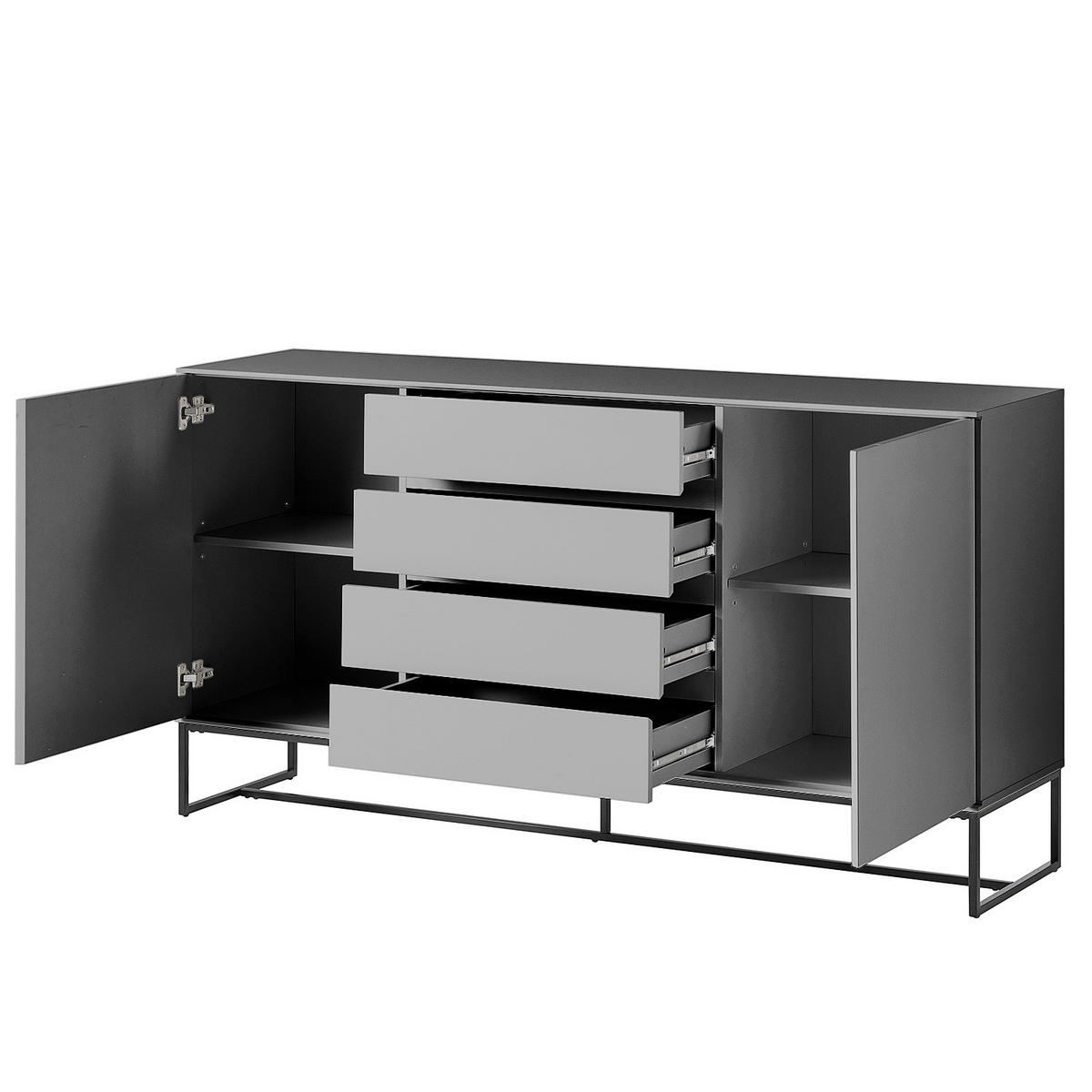 SIDEBOARD - Grau, Holzwerkstoff (165/86/40cm) - home24