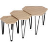 BEISTELLTISCH-SET Torquay,stapelbar,Industrial Holz hell, Eiche Sonoma - Naturfarben, Holzwerkstoff (58.7/52/45.5cm) - tectake