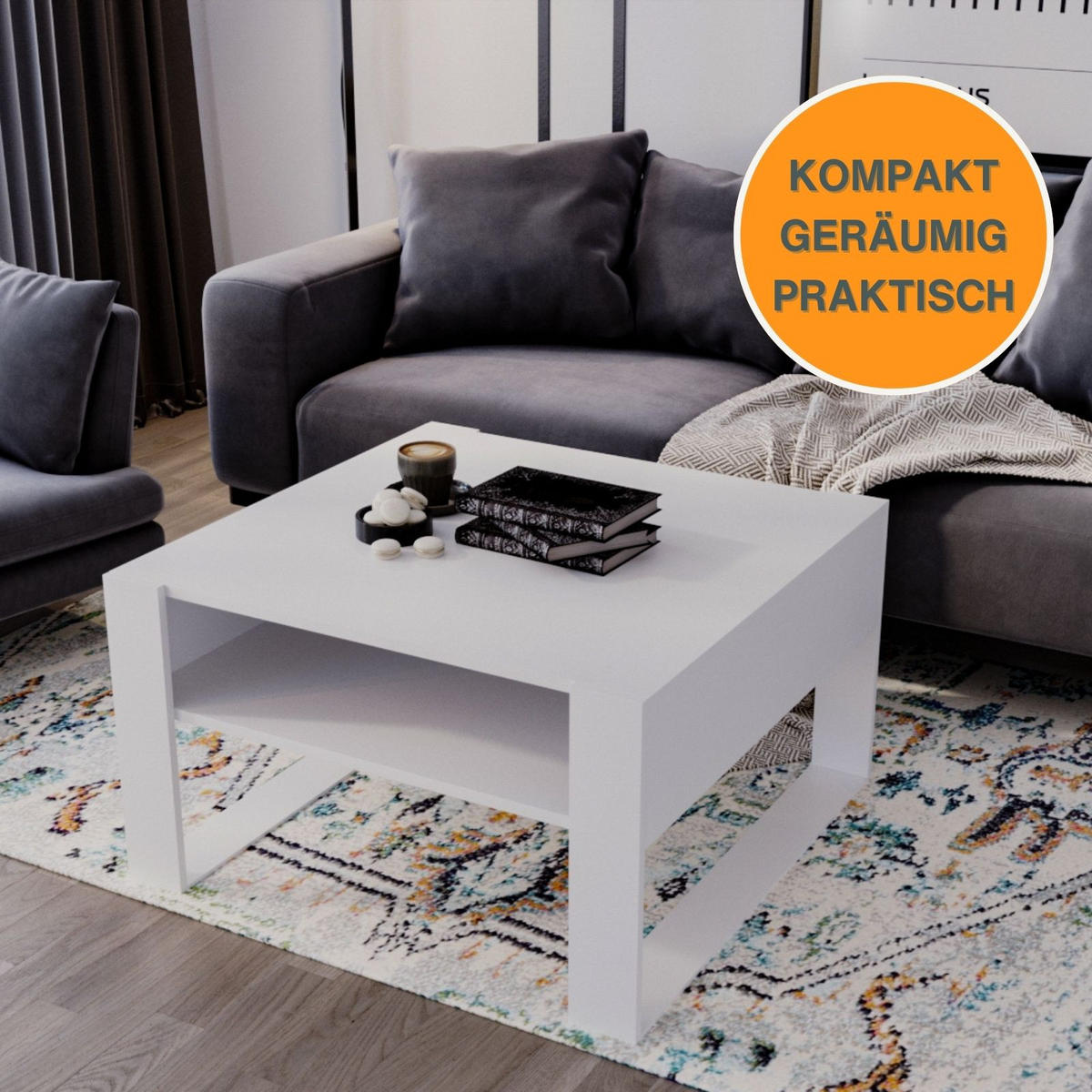 COUCHTISCH Holzwerkstoff rechteckig stabil Weiß 45/71.5/68cm - Weiß, Holzwerkstoff (71.5/68/45cm) - CraftPAK