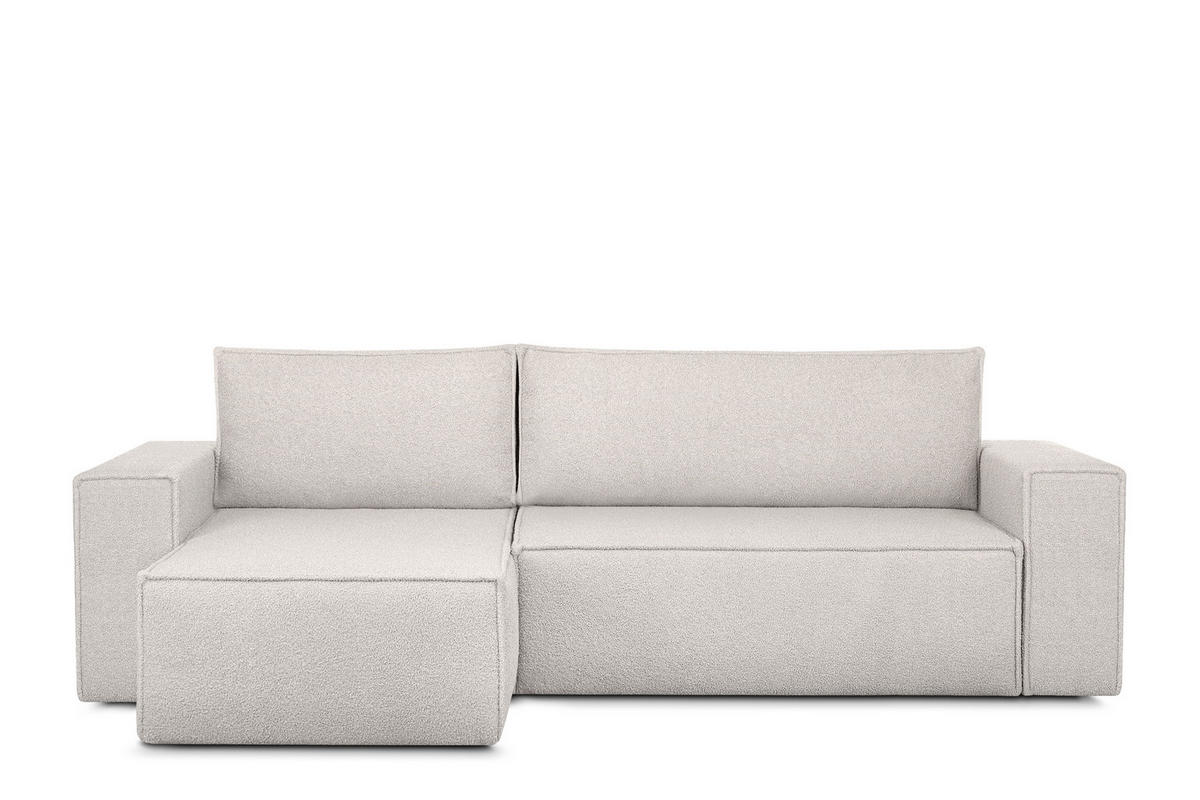 ECKSCHLAFSOFA-LINKS/RECHTS NAPI II in Pet Friendly Stoff, weiß - Weiß, Textil (262/148cm) - KONSIMO®