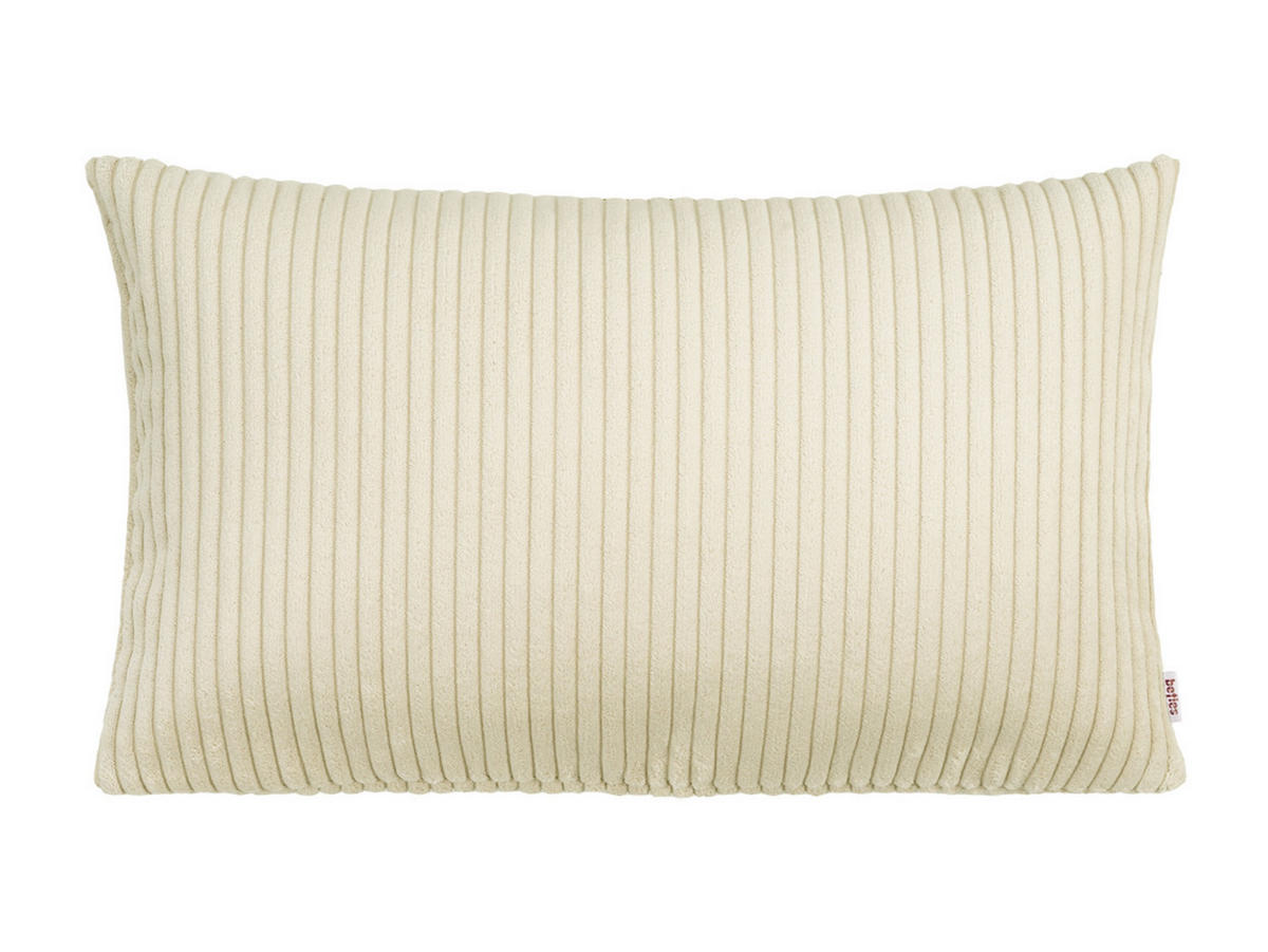 KISSENHÜLLE HYggelig No.2 Block Cord-Samt kreide-beige 50/30 cm - Ecru, Textil (30/50cm) - beties Heimtextil