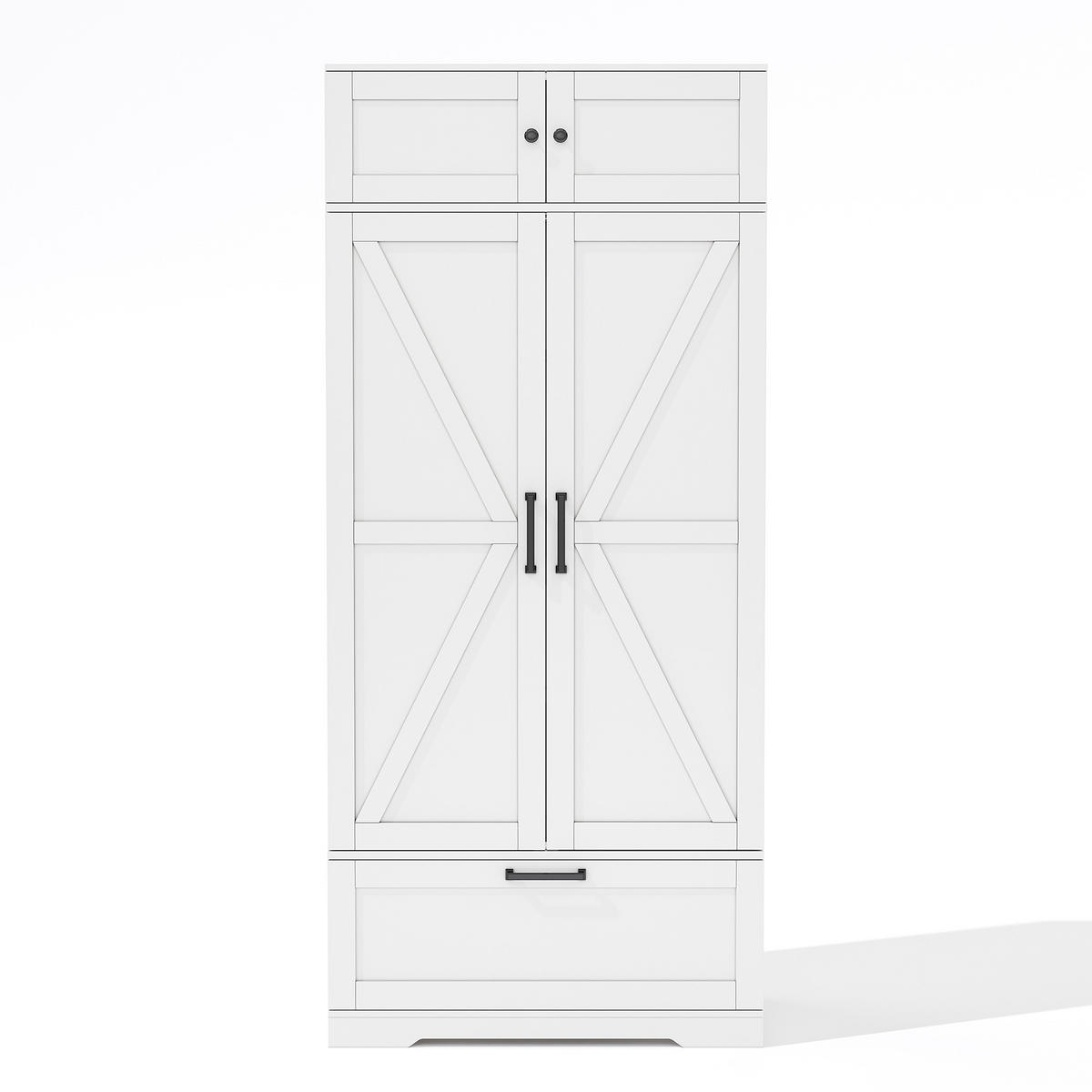 BUFFET 80/40/180 cm weiß aus MDF mit Weinregal - Weiß, Holzwerkstoff (80/180/40cm) - OKWISH