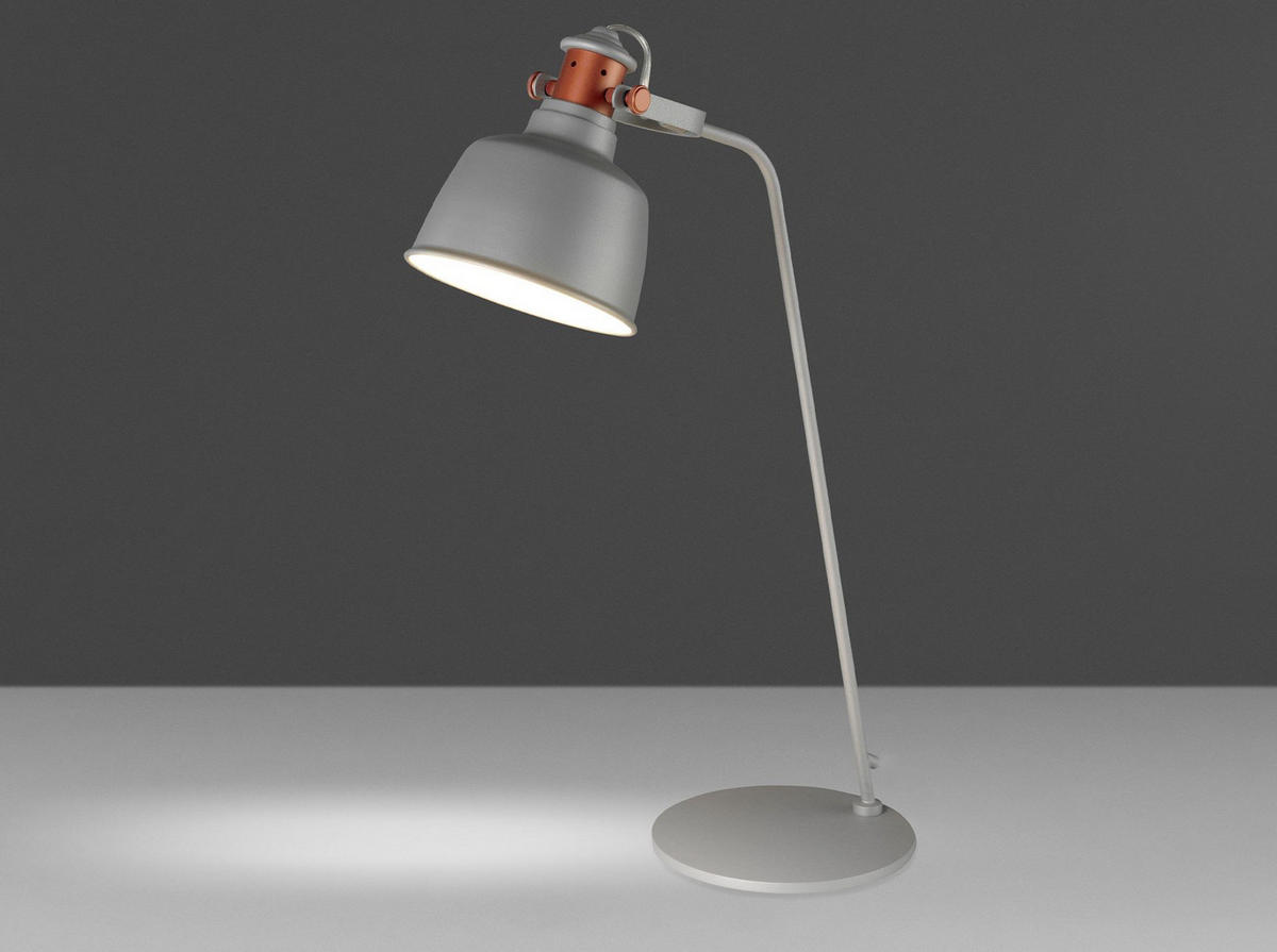 TISCHLEUCHTE Tischleuchte grau Stahl und Bronze Details 42/18/60 cm - Grau, Metall (18/42/60cm) - ANGEL CERDA