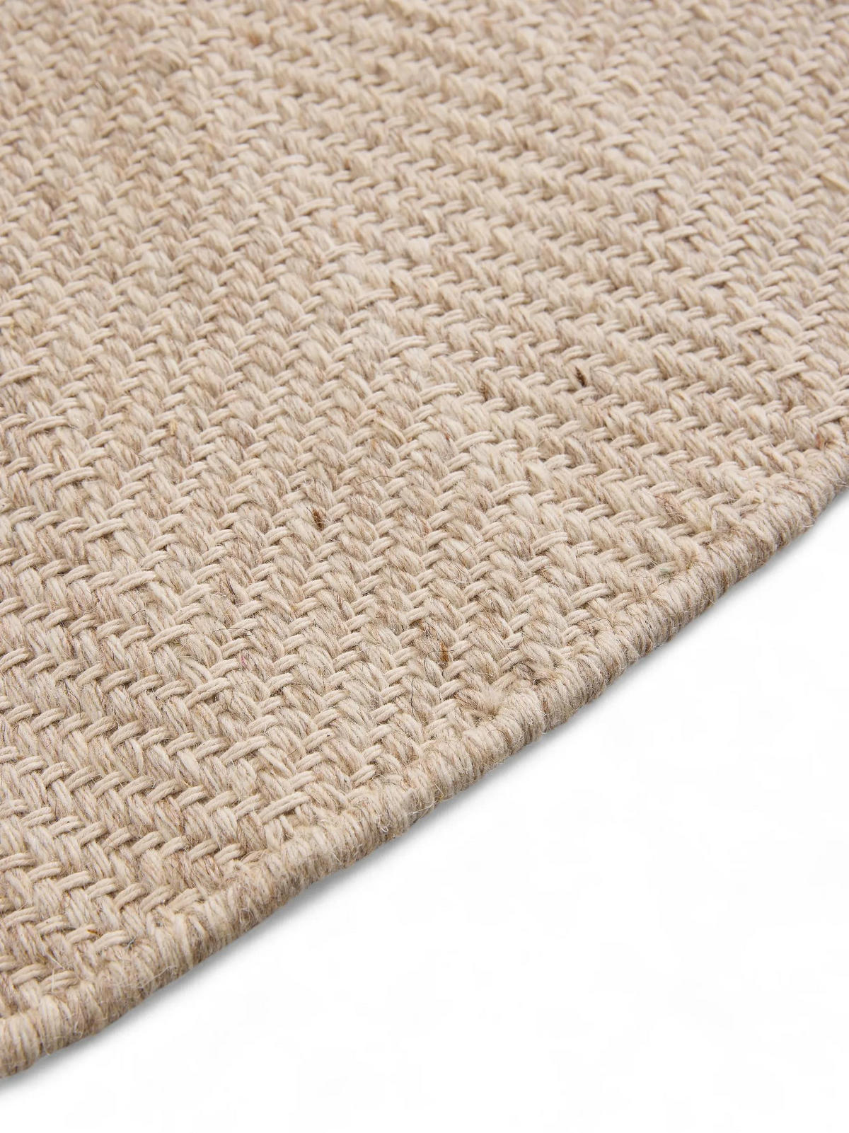 WOLLTEPPICH Lars Beige ø 200 cm rund - Beige, Naturmaterialien/Kunststoff (200/200cm) - benuta