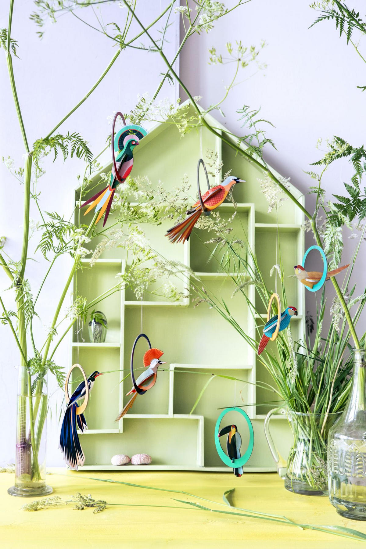 WANDSKULPTUR Bunt 10/2 cm - Multicolor, Wellpappe (10/2/14cm) - KUNSTLOFT