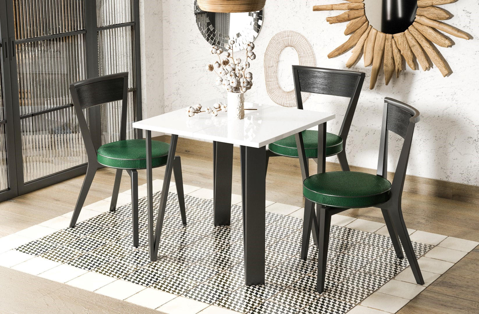 ESSTISCH Adeo ausziehbar bis 170 cm - Weiß Hochglanz, Holzwerkstoff (80/80/76cm) - Endo-Moebel