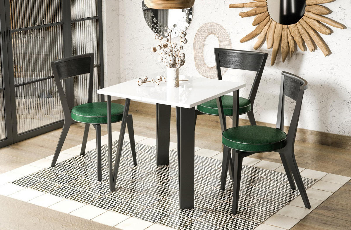 ESSTISCH Adeo ausziehbar bis 170 cm - Weiß Hochglanz, Holzwerkstoff (80/80/76cm) - Endo-Moebel