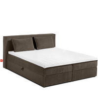 BOXSPRINGBETT ROTI mit Stauraum, braun - Schwarz/Braun, Holz/Holzwerkstoff (160/200cm) - KONSIMO®