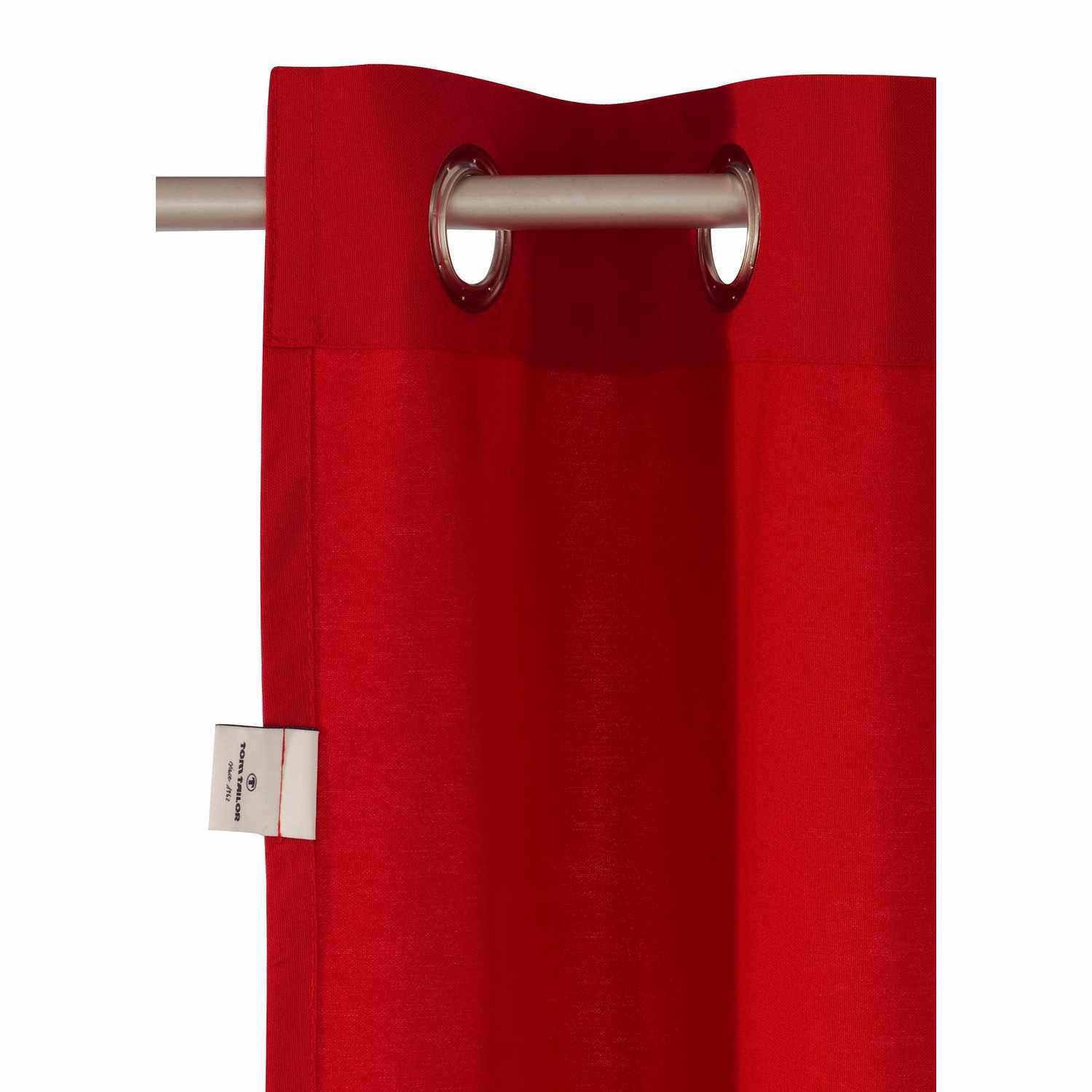 ÖSENVORHANG DOVE Blickdicht - Rot, Textil (140/0.5/245cm) - Tom Tailor