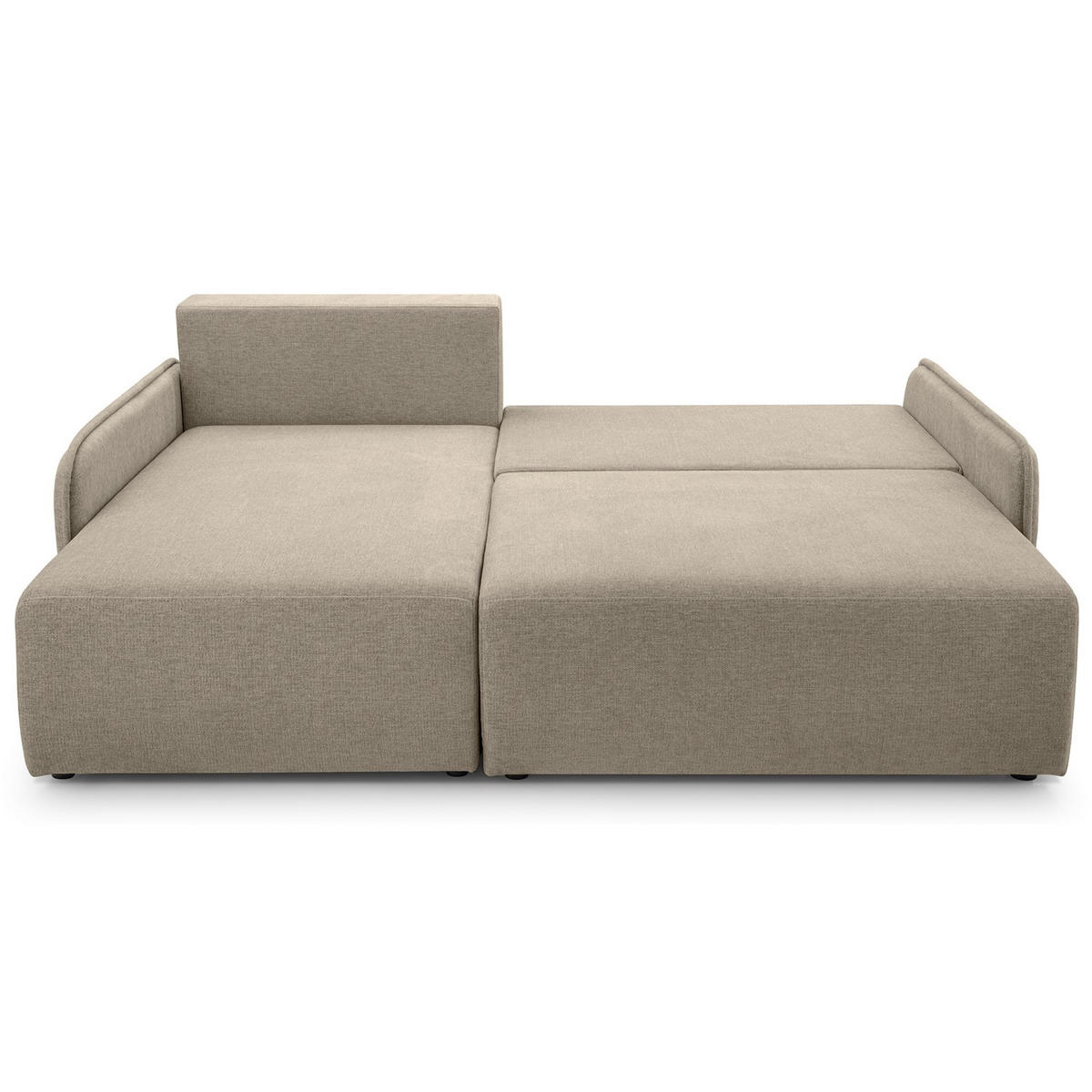 ECKSOFA Netarro, Dunkelbeige Chenille, linksseitig - Beige/Schwarz, Kunststoff/Textil (198/147cm) - Selsey