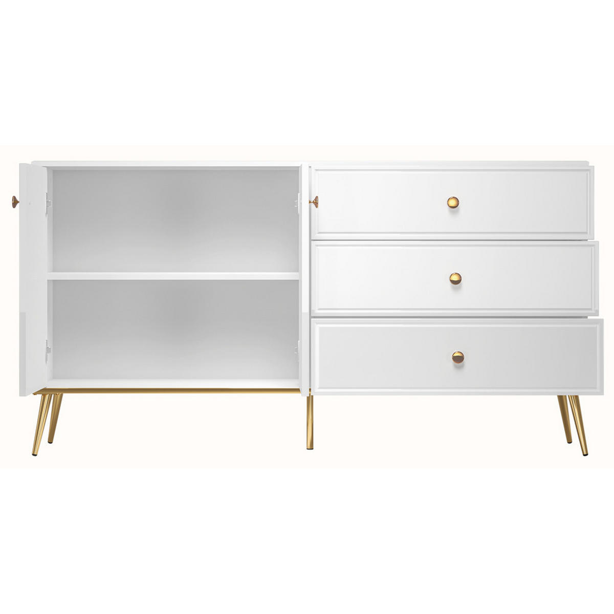 SIDEBOARD Gubin-131 - Weiß, Holzwerkstoff (160/85/40cm) - Lomado