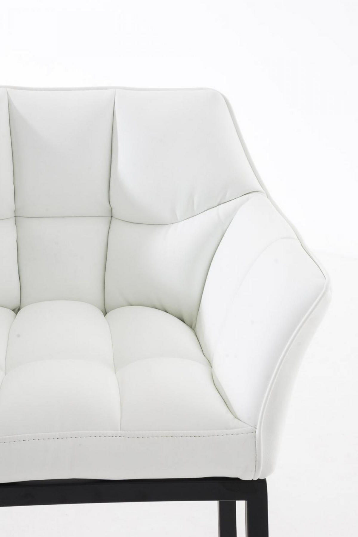 BARHOCKER Lederlook weiß - Schwarz/Weiß, Textil/Metall (64/110/48cm) - CLP