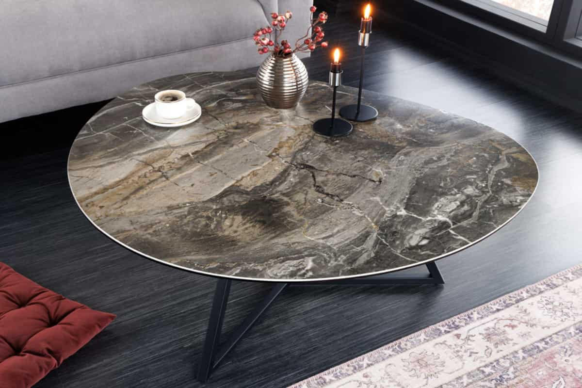 COUCHTISCH MARVELOUS Marmor rechteckig Taupe 90cm - Taupe, Glas/Keramik (75/90/40cm) - riess-ambiente