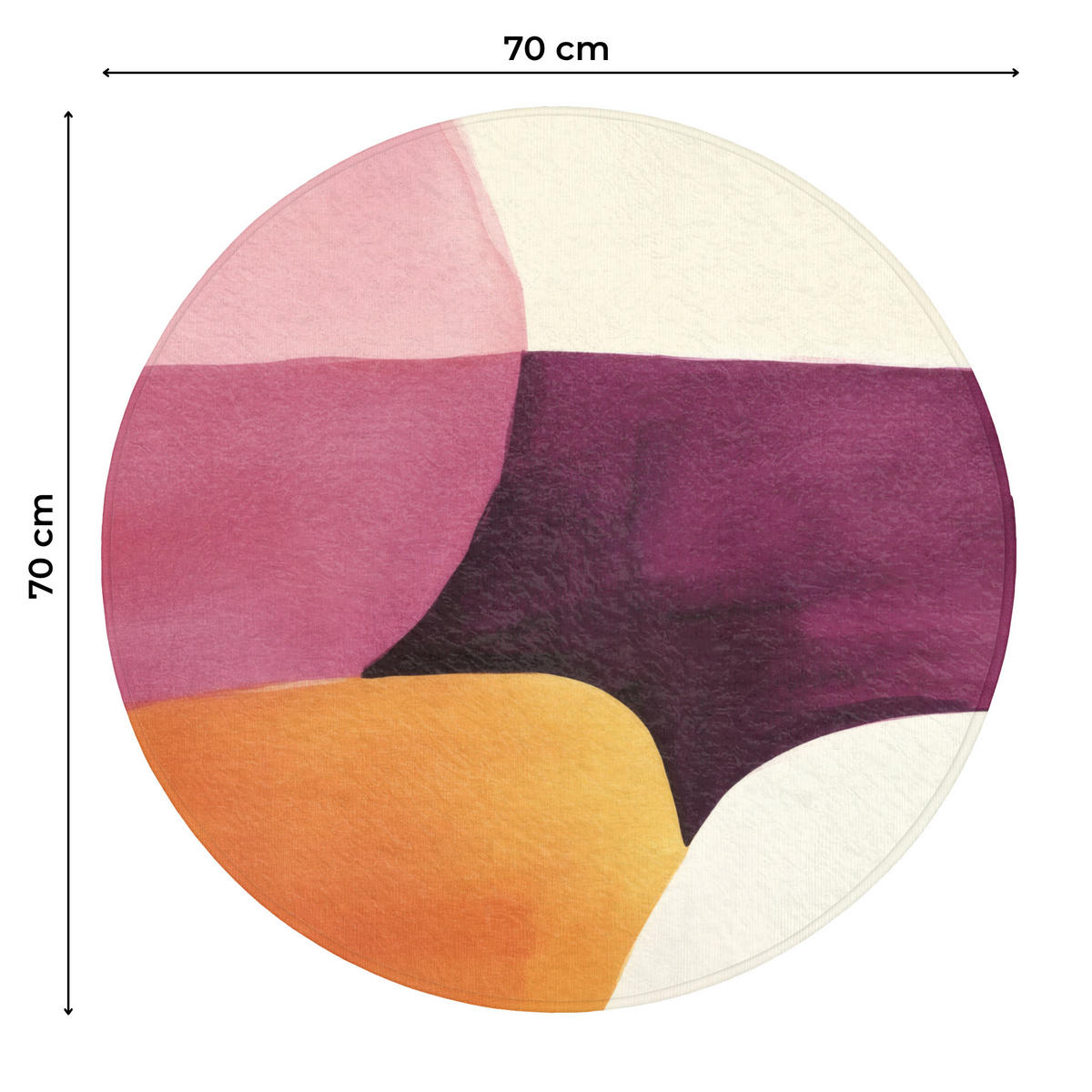 WC PŘEDLOŽKA Tvary - abstraktní - barevné 70x70 cm - terakotová, textil/plast (70/1cm) - OnlyWow