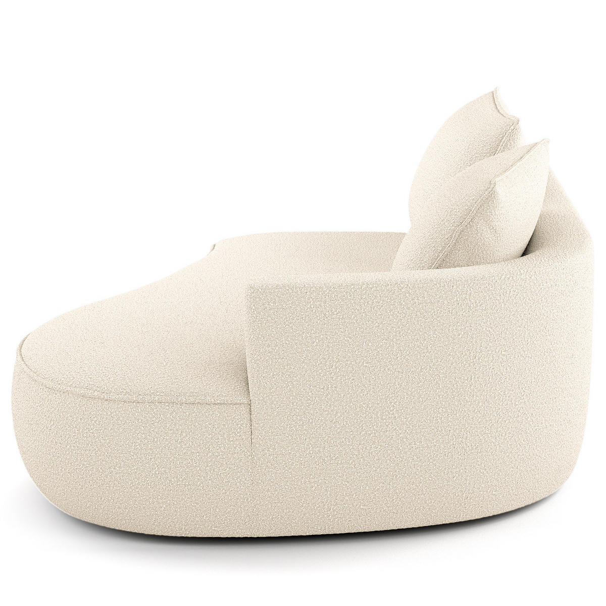 OTTOMANE - modular - Creme/Schwarz, Kunststoff/Textil (196/82/146cm) - home24