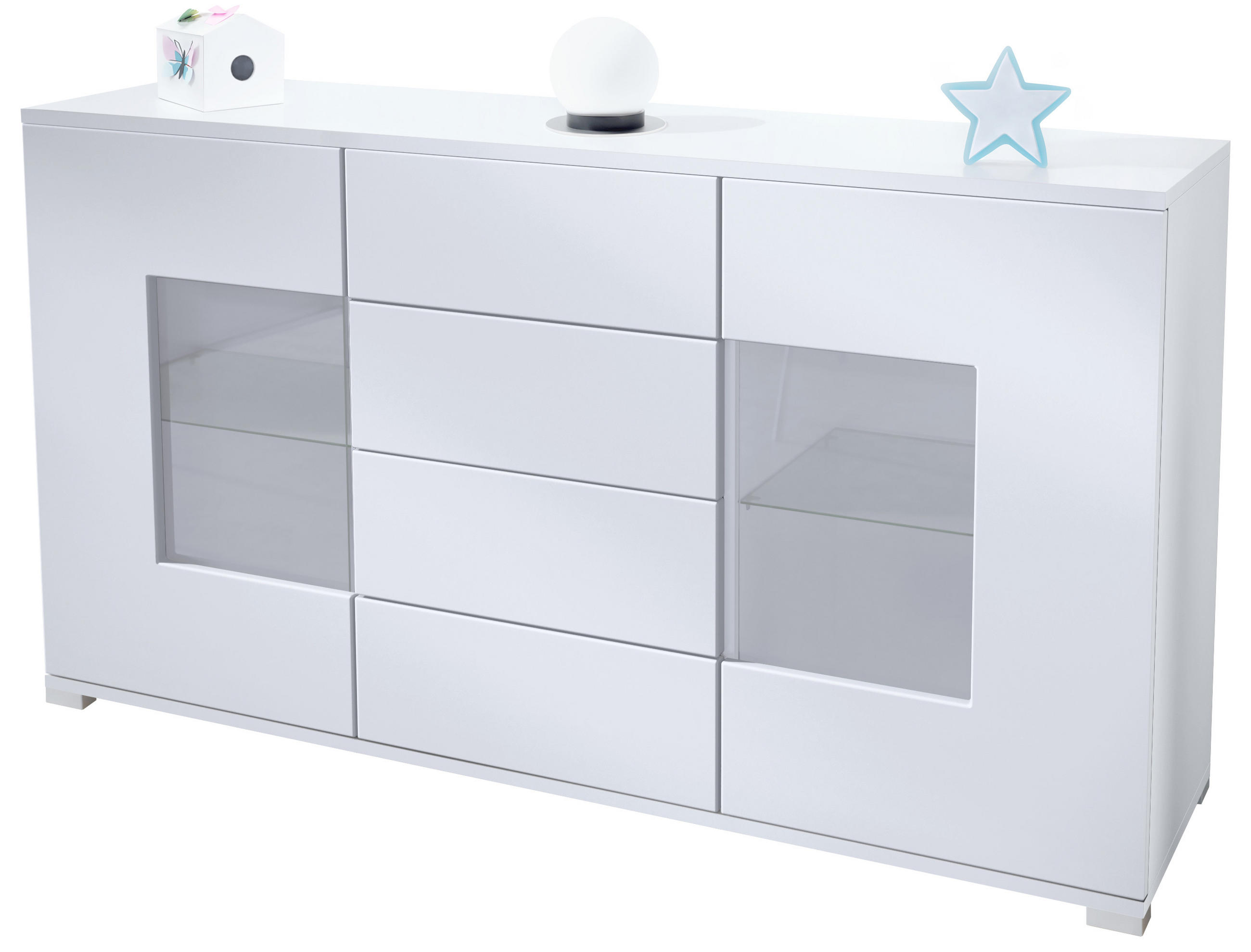 SIDEBOARD Grömitz Weiß matt - Weiß, Holzwerkstoff (138.5/75.5/35cm) - Vladon