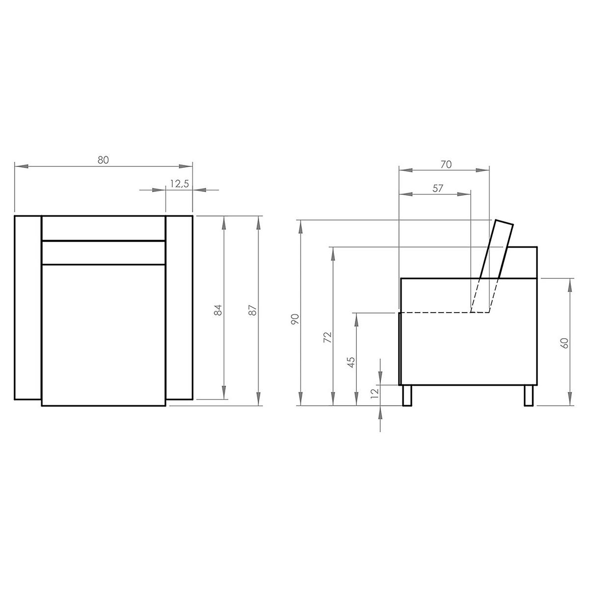 SESSEL - Braun/Grau, Holz/Textil (80/90/87cm) - home24
