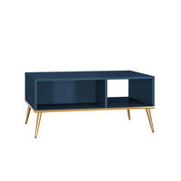 COUCHTISCH MARINE Blau, Gold 90x60x42 cm - Blau/Goldfarben, Holzwerkstoff (60/90/42cm) - FURNLUX