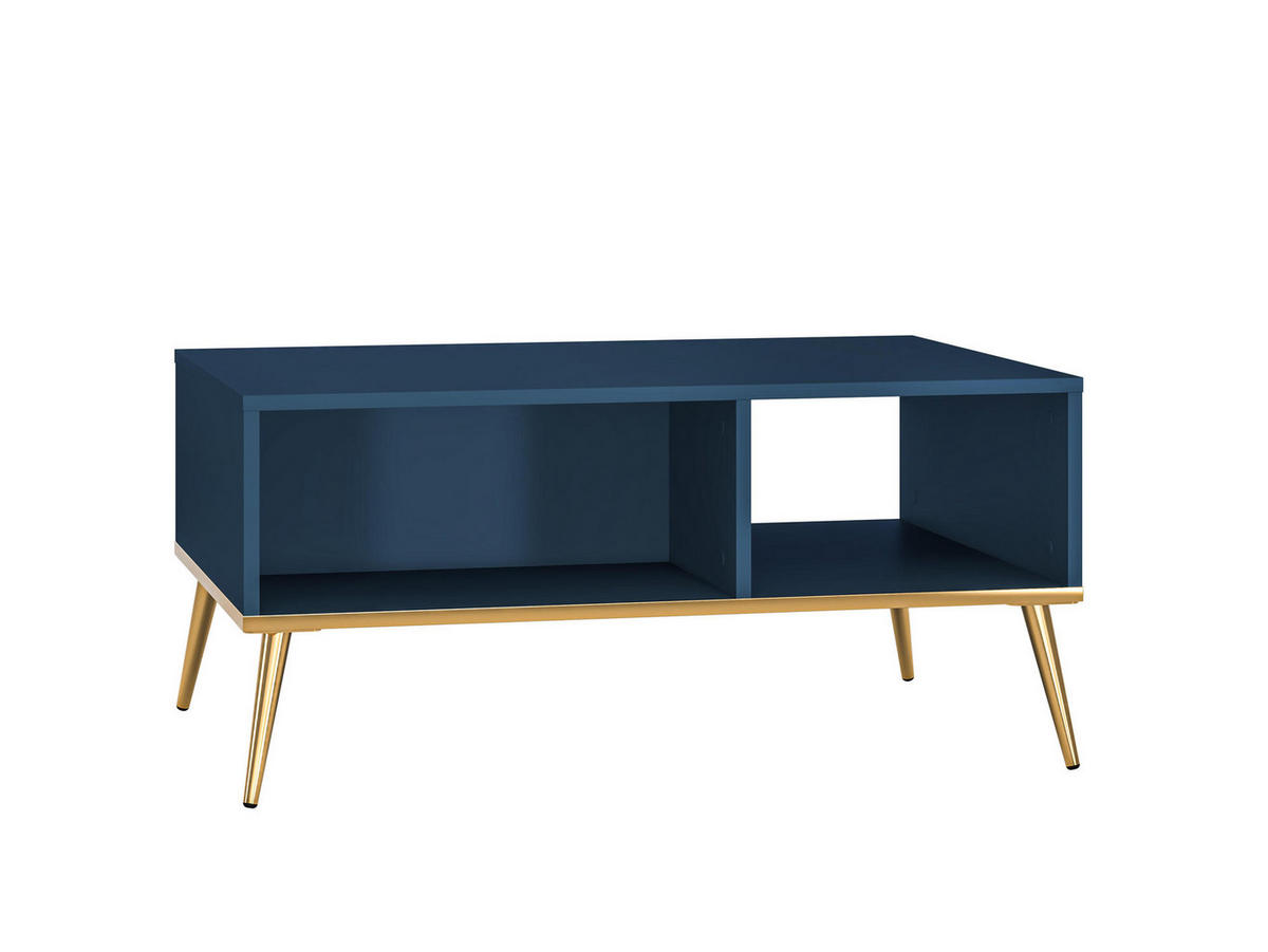 COUCHTISCH MARINE Blau, Gold 90x60x42 cm - Blau/Goldfarben, Holzwerkstoff (60/90/42cm) - FURNLUX