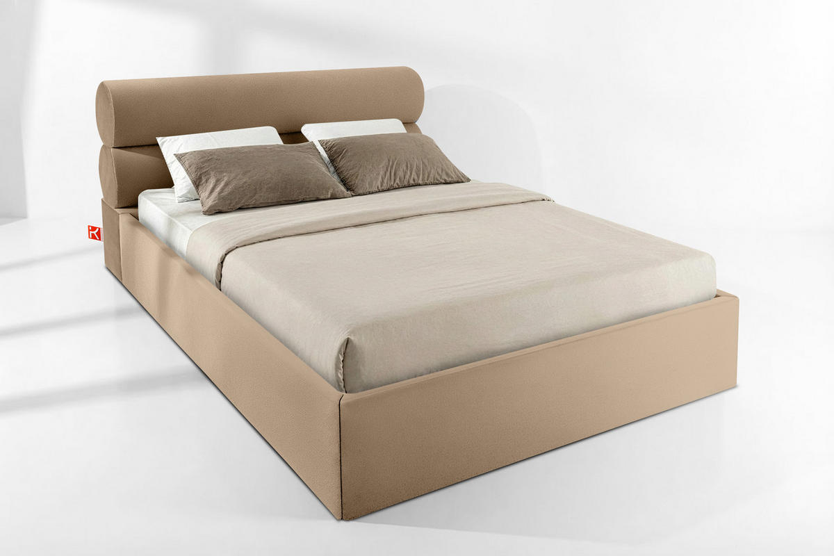 POLSTERBETT LUNEO - Beige/Schwarz, Holz/Holzwerkstoff (162/204cm) - KONSIMO®
