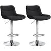 BARHOCKER 2er Set Stoff schwarz - Chromfarben/Schwarz, Textil/Metall (49/85/51cm) - CLP