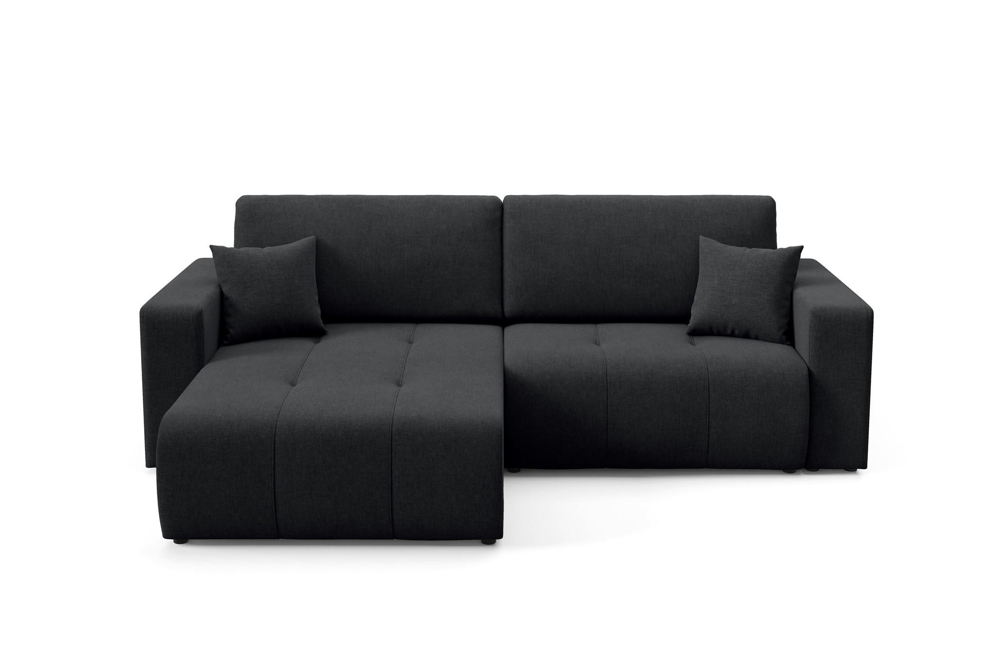 ECKSOFA Augusto - Schwarz, Holzwerkstoff/Textil (244/149cm) - Fun Möbel