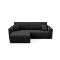 ECKSOFA Augusto - Schwarz, Holzwerkstoff/Textil (244/149cm) - Fun Möbel