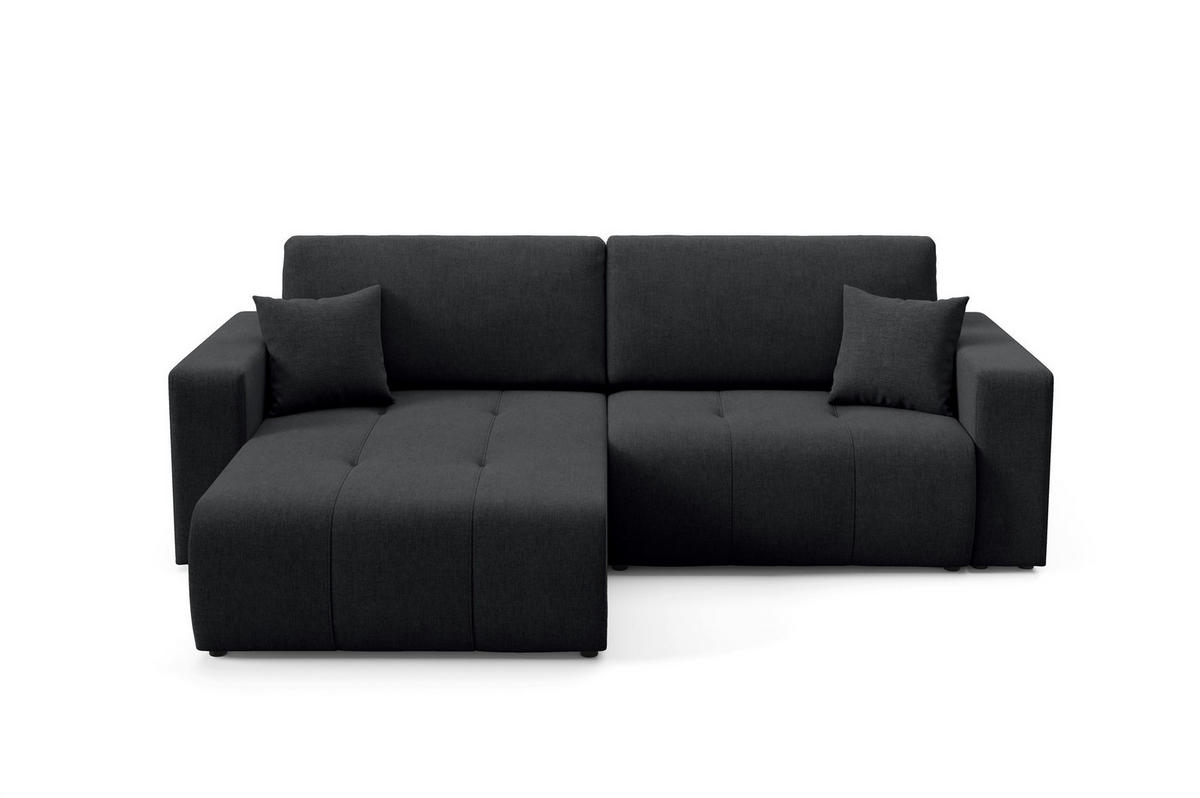 ECKSOFA Augusto - Schwarz, Holzwerkstoff/Textil (244/149cm) - Fun Möbel