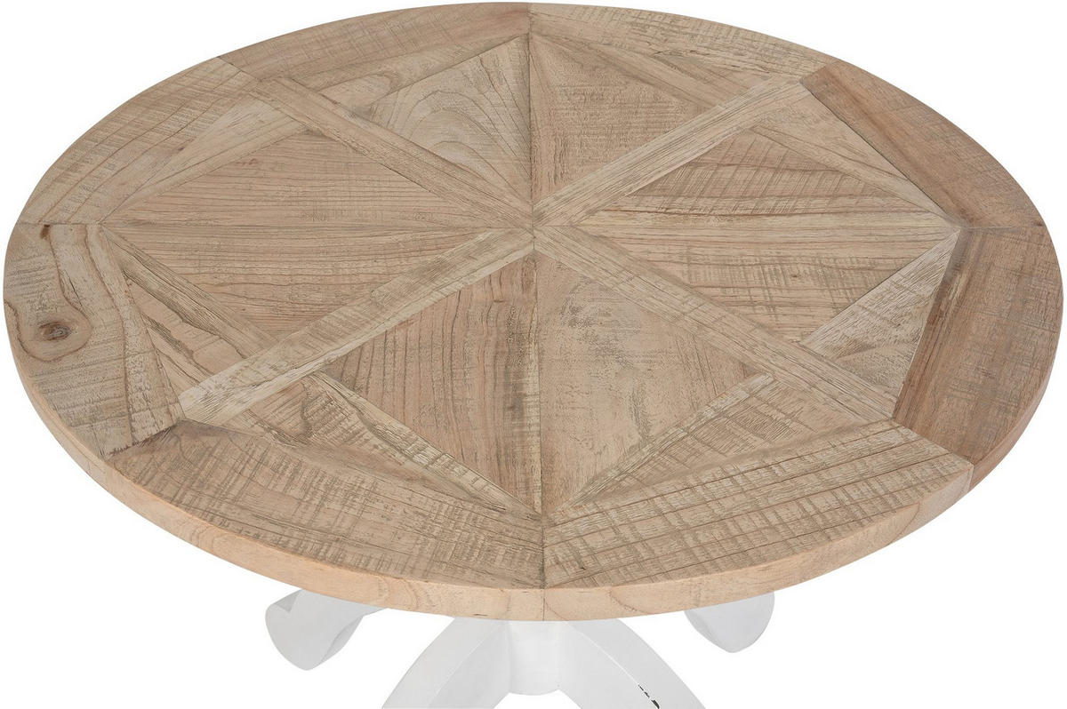 ESSTISCH Alice rund 90x90x78cm Holz Natura-Weiß Küchentisch - Multicolor, Holz (90/90/78cm) - DELUKE