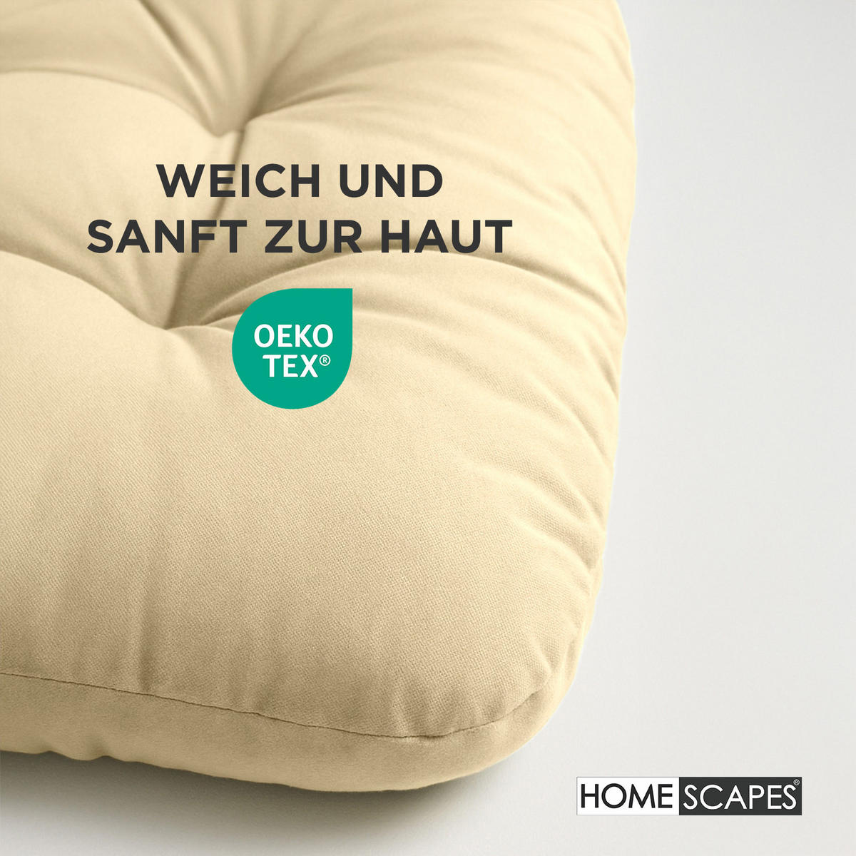 HÄNGESESSEL-KISSEN creme – halbrund, 80/120 cm - Creme, Textil (80/12/120cm) - Homescapes