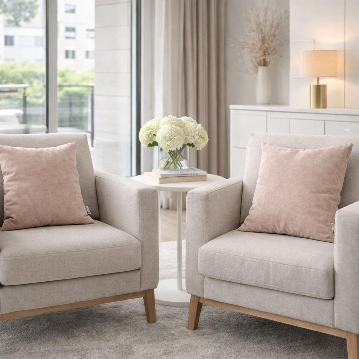 DEKOKISSEN Uni Cappuccino 45x45 cm mit Füllung - Braun, Textil (45/45cm) - Deco-Raum