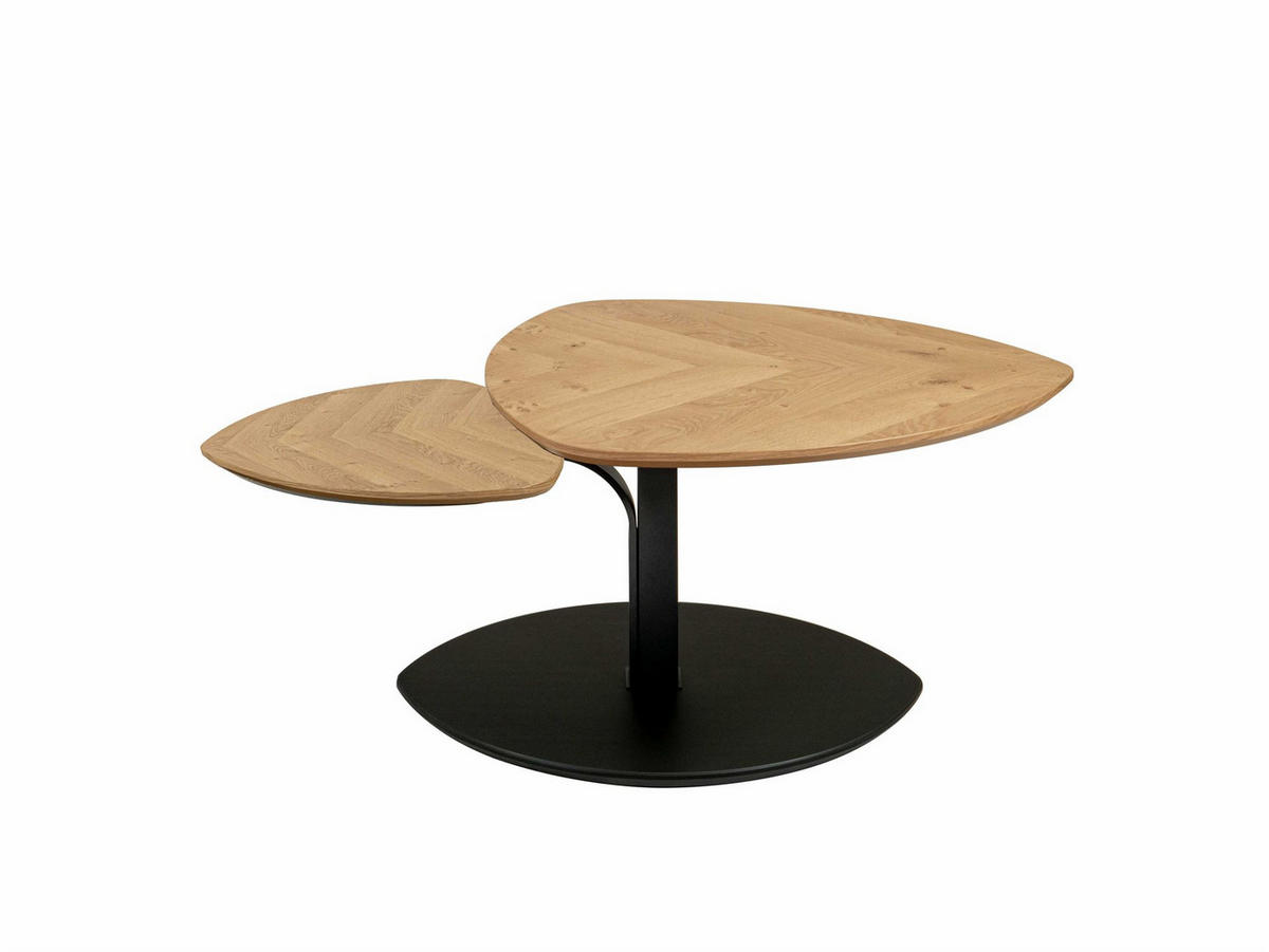 COUCHTISCH höhenverstellbar Coral 110x47x70 Echtholz Wildeiche/Schwarz - Wildeiche/Schwarz, Holz (110/70/70cm) - 58aufmkessel