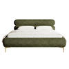 POLSTERBETT Roule Olivgrün Chenille mit goldenen Metallbeinen 180 cm - Goldfarben/Olivgrün, Textil/Metall (180/200cm) - Selsey
