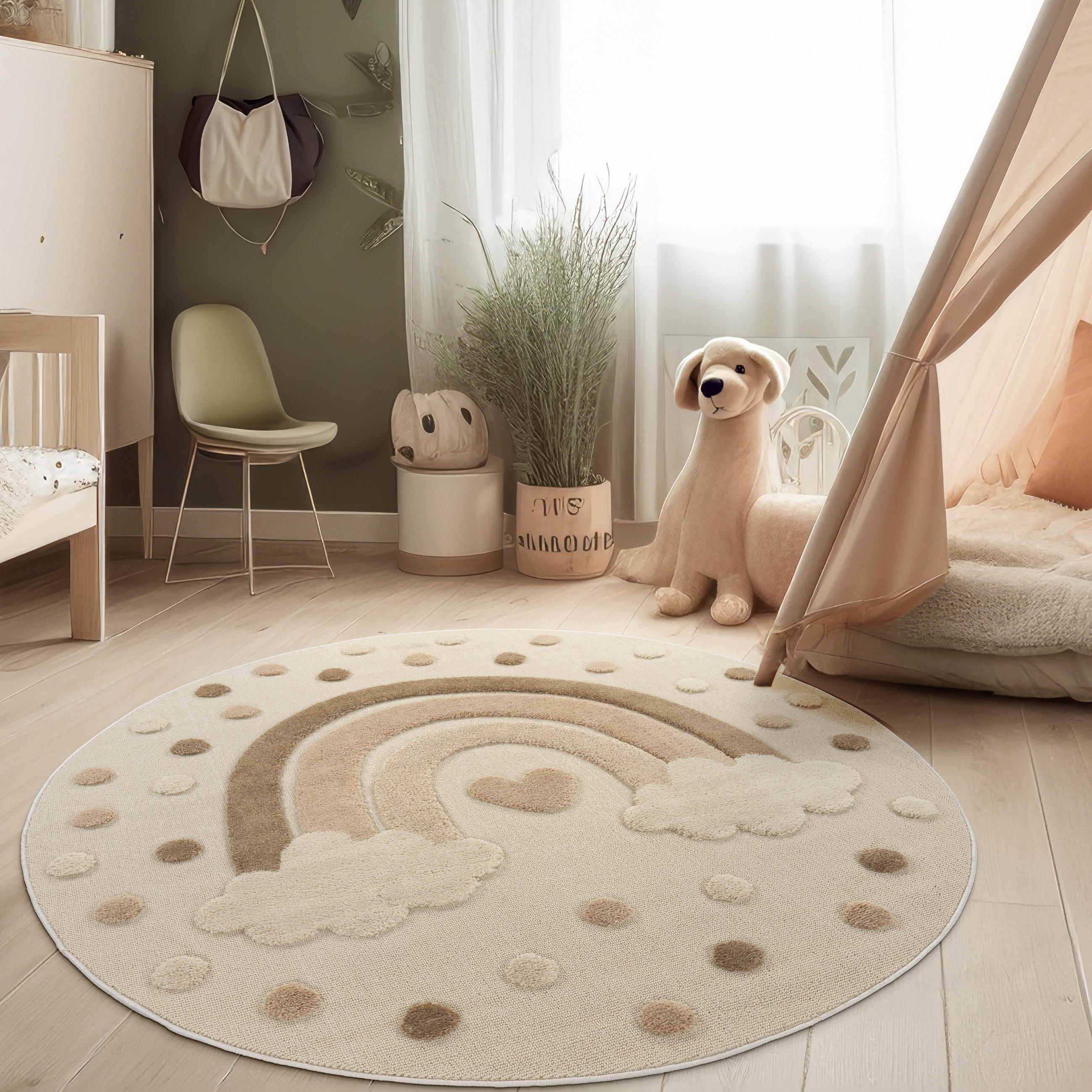 KINDERTEPPICH 120/120 cm Togo 376 - Sandfarben, Textil (120/120cm) - Paco Home