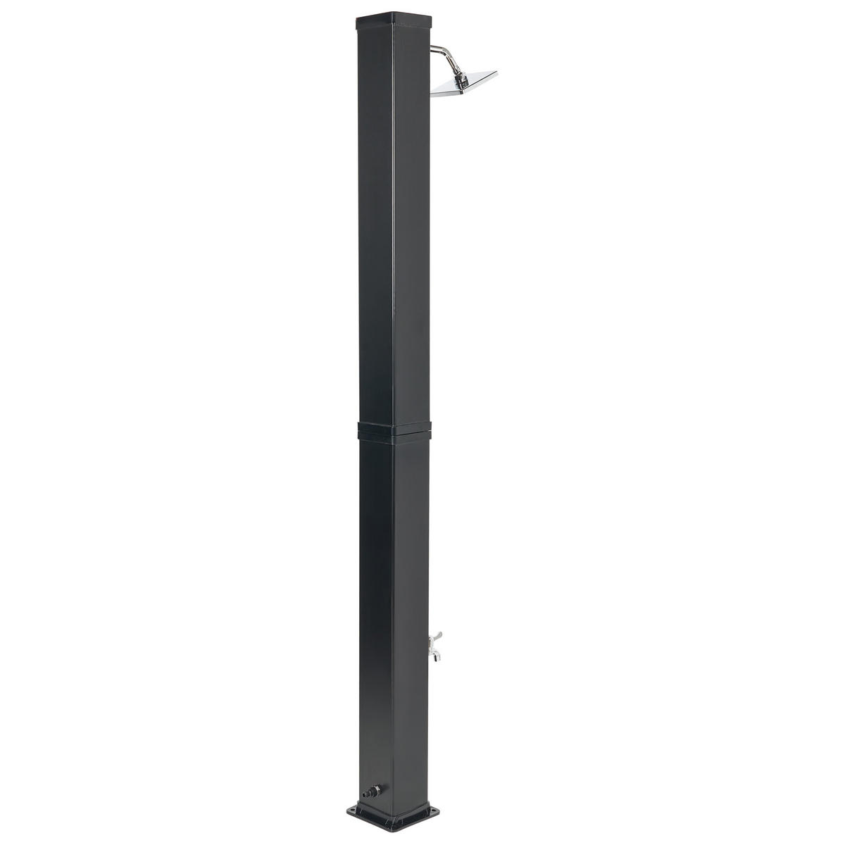 FREISTEHENDE solarbetriebene Gartendusche Schwarz Yaracuy - Schwarz, Kunststoff (19/217/19cm) - Beliani