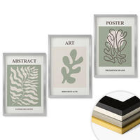 WANDBILDER 3er Set - 40x60 cm Silberner Rahmen - Poster mit Pflanzenmustern von Matisse - Silberfarben, Kunststoff (40/60cm) - ArtPrintCave