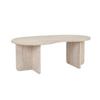 KONFERENČNÍ stolek s organickou deskou, délka 110 cm - MOSS - béžová, kompozitní dřevo (110/60/40cm) - Calicosy
