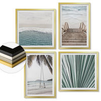 WANDBILDER 4er Set - 50x50 cm & 40x60 cm Goldrahmen - Tropenurlaub - Goldfarben, Kunststoff (50/50cm) - ArtPrintCave