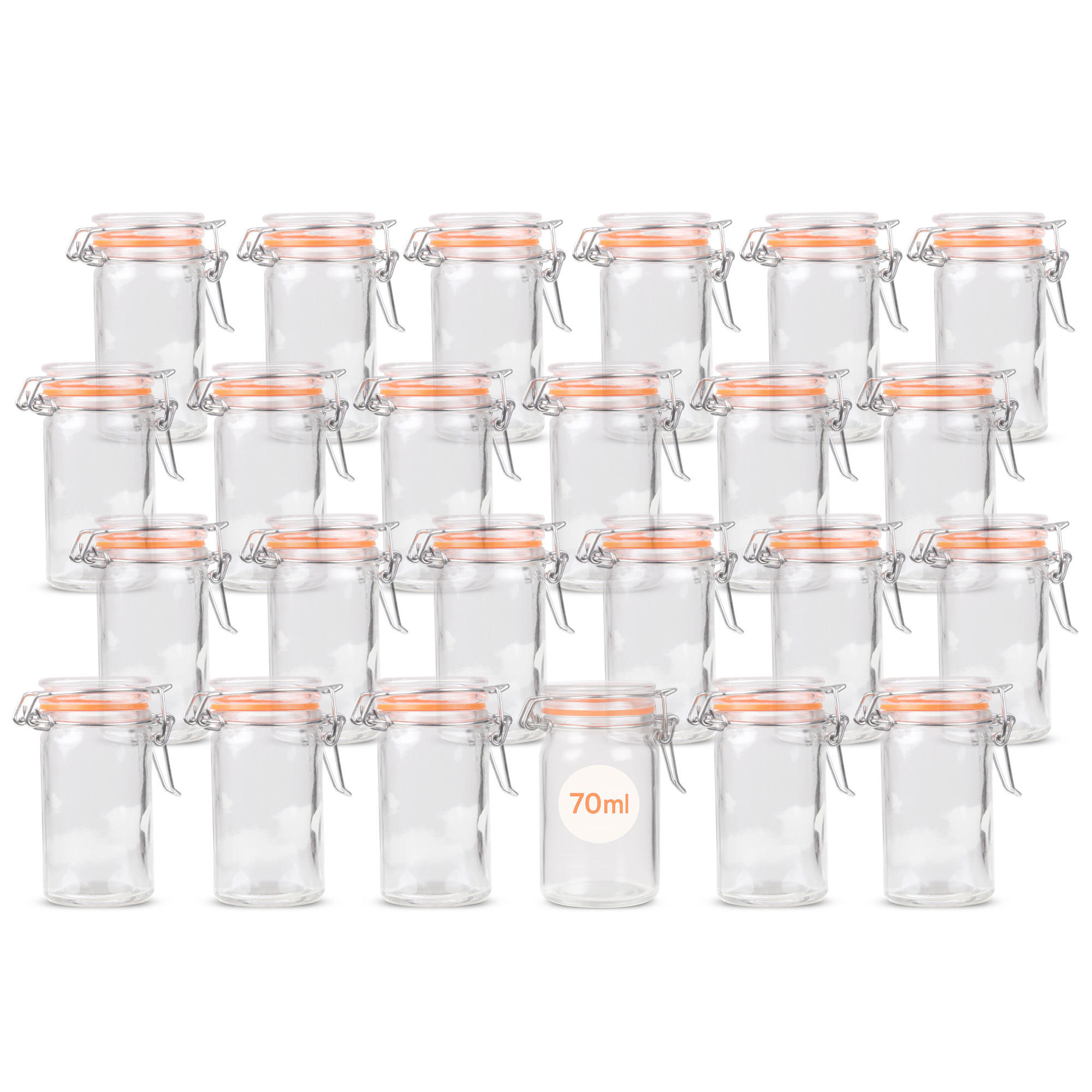 EINMACHGLAS-SET mit Bügelverschluss 70ml 24er-Pack - Transparent, Glas (0.07L)