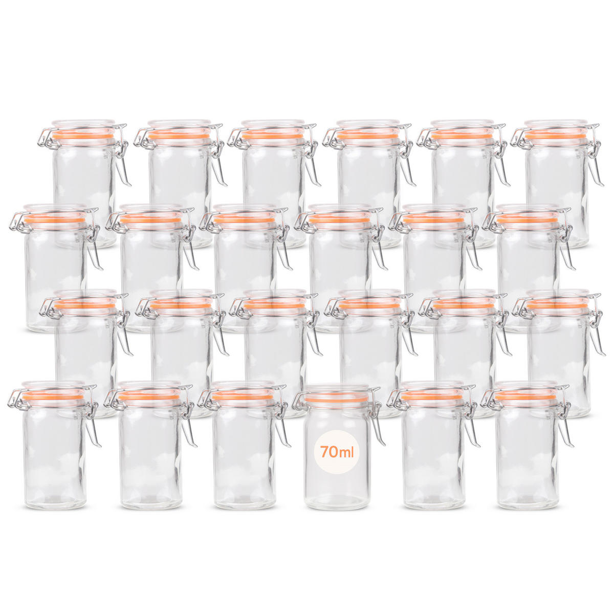 EINMACHGLAS-SET mit Bügelverschluss 70ml 24er-Pack - Transparent, Glas (0.07L)