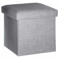 KLAPPHOCKER eleganter 38/38/38 cm - Grau, Textil (38/38/38cm) - Atmosphera Createur d´interieur